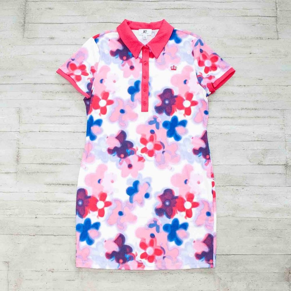 Juicy Couture Flower Power Ribbed Polo Dress size XL